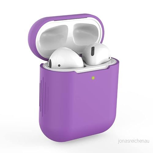Skyddsfodral för Apple Airpods 1 & 2 silikonfodral Airpod fodral exakt passform (lila lila) 719899190005