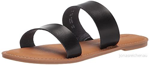 Amazon Essentials tvåbandssandal för kvinnor, Svart, 5.5 US 840174928584