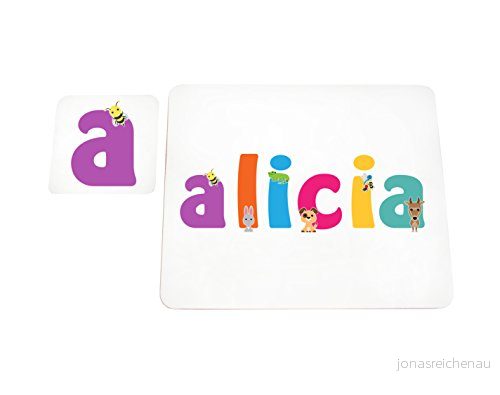 Little Helper underlägg illustrativ stil färgglad med namnet flicknamn Alicia 5056117107786