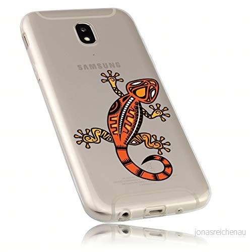 mumbi fodral kompatibelt med Samsung Galaxy J5 2017 mobiltelefonfodral tunt motiv Gecko, transparent 4251657900861