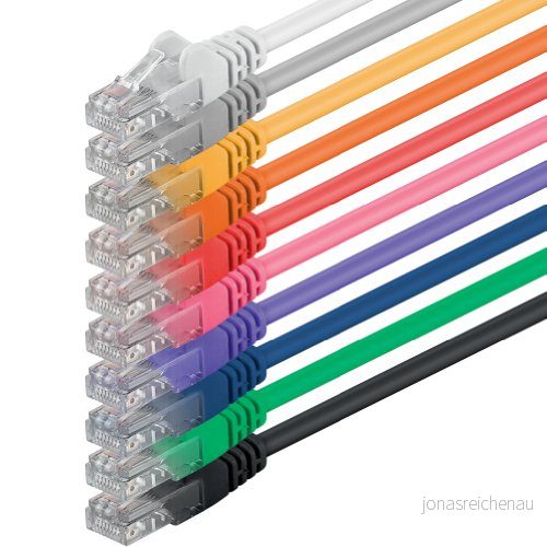 0,5m 10 färger (PACK) CAT.6 CAT6 Ethernet LAN nätverkskabel 1000Mbit / s patchkabel 4250344820444