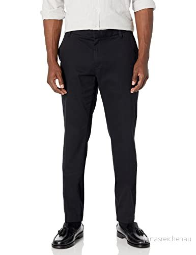 Amazon Essentials Herr Slim Fit Skrynkelbeständig platt framsida stretch Chino byxa, svart, 32 B x 33 L 196433817879