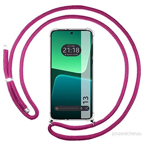 Tumundosmartphone Genomskinligt hängande fodral för Xiaomi 13 5G med grön/guld Cordon 8434844952614