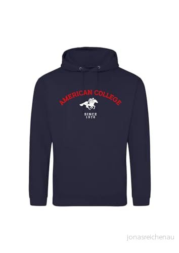 AMERICAN COLLEGE USA tröja med tryck varma kläder unisex barn pojkar och flickor casual modell ACSCW3 marinblå 10 år, Färg: blå, �r 3666052675879