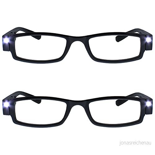 The Reading Glasses Company 2 pack upplysta LED nattljusläsare män kvinnor svart LL1 1 +2,50 5055955352945