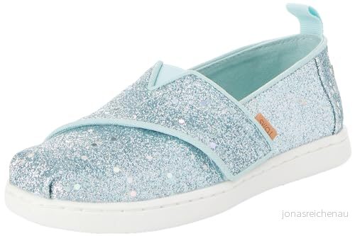TOMS flickor klassisk Alpargata loafer platt, Ljus mint kosmisk glitter, 11 UK Child 195703460425