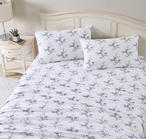 Laura Ashley Home King Lakan, bomullsflanell bäddset, borstad för extra mjukhet och komfort (Jessika, King) 883893692862