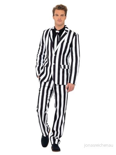 Humbug Suit Black & White With Jacket Trousers Tie (L) 5020570953938