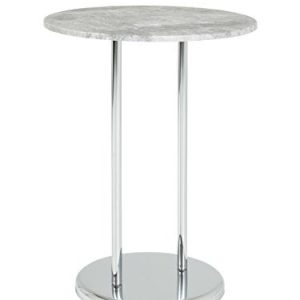 HAKU Möbel Sidobord betongutseende, krom, MDF, metall Storlek: H 55 cm x Ø 40 cm, Stil: Modern 4001070336606 HAKU Möbel Sidobord betongutseende, krom, MDF, metall Storlek: H 55 cm x Ø 40 cm, Stil: Modern 4001070336606