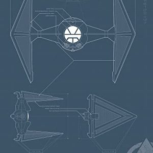 Star Wars Blueprint Sith TIE fighter storlek: 50 x 70 cm komar, väggbild, affisch, konsttryck (utan ram) 4055065100703