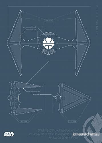 Star Wars Blueprint Sith TIE fighter storlek: 50 x 70 cm komar, väggbild, affisch, konsttryck (utan ram) 4055065100703