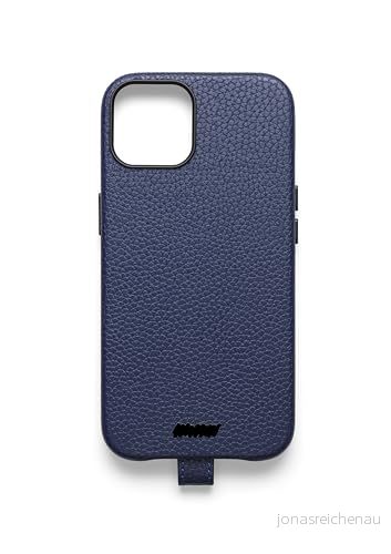 UNTAGS iPhone 14 Plus palettskydd lädereffektmaterial mjuk mikrofiber repskyddande insida blå 8018080450228