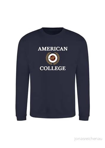 AMERICAN COLLEGE USA tröja med tryck varma kläder unisex barn pojkar och flickor casual modell ACSCRW7 marinblå 10 år, Färg: blå, �r 3666052667409