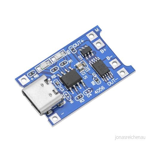 AZDelivery TP4056 batteriladdningsmodul USB typ C, skyddskrets, LED indikatorer oumbärlig för dina Li Ion eller LiPo enkelcellsbatterier 4251850503654