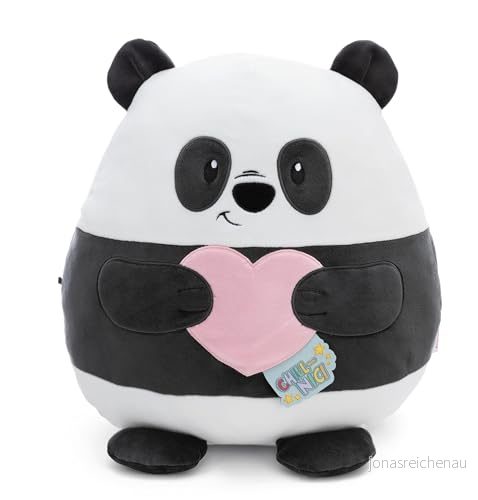 NICI gosedjur Chill Panda med hjärta 30cm vit mjuk leksak gjord av plysch; Gullig att gosa och leka med, för barn vuxna: utmärkt present 61405 4012390614053