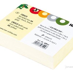 HAN indexkort CROCO 9812 i gula A8 liggande & färgtryckt Robust indexkartong med fyra färgglada cirklar att kryssa på 10 x 100 kort 4012473981140 HAN indexkort CROCO 9812 i gula A8 liggande & färgtryckt Robust indexkartong med fyra färgglada cirklar att kryssa på 10 x 100 kort 4012473981140