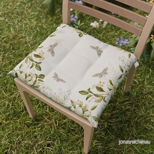 PETTI Artigiani Italiani Kuddöverdrag för köksstolar, set med 6 kuddar, köksstolar i mikrofiber digitalt tryck och spetsar, 100% tillverkad Italien 8056897569252