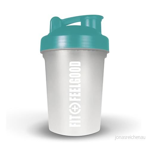 Layenberger Fit+Feelgood Shaker Teal 400 ml, med avtagbar sil, diskmaskinssäker, tillverkad i Tyskland 4036554700499
