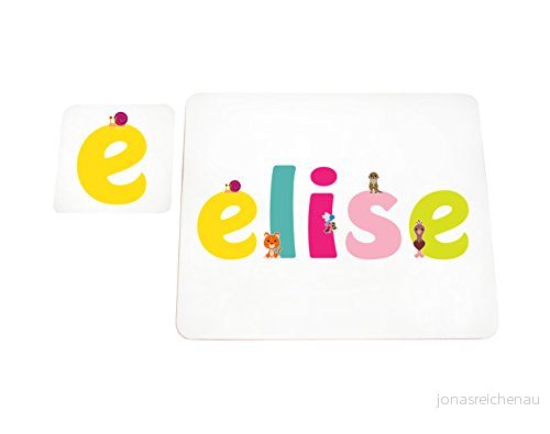 Little Helper täcke med underlägg illustrativ stil färgglad namnet flicknamn Elise 5056117107861