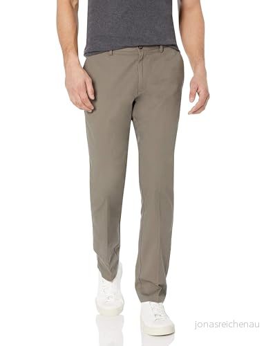 Amazon Essentials mäns slim fit skrynkelbeständig platt framsida chinos byxa, brungrå, 38 B x 34 L 191770238295