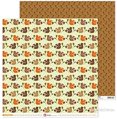 Anita y Su Mundo Samling I Skogen Scrapbook Paper, Ekorrar, 30,5 x cm 8413623736997