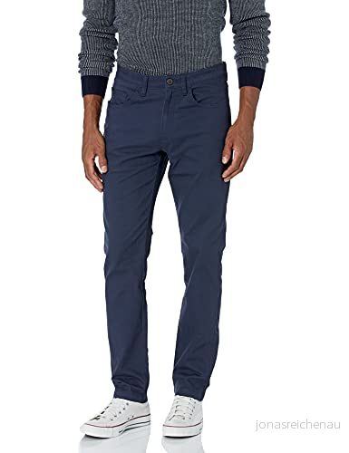 Amazon Essentials Men's 5 fickors bekväma chinos med stretch smal passform (tidigare Goodthread), Marinblå, 30W / 28L 191770337752