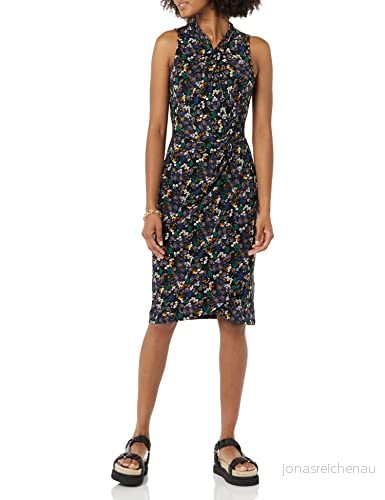 Amazon Essentials ärmlös crossover tvinnad hals falsk omlottklänning, svart Ditsy blommig, X Large 196433526757