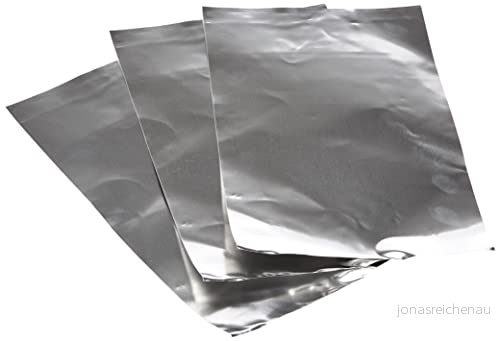 Rayher Silverfärgade metalliska folieark för hantverk, uppsättning av tre dekorativa aluminiumark folieprägling, 20 x 30 cm, 2707022 4006166106736