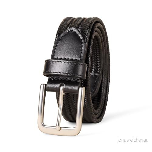 Amazon Essentials rörformigt stretch-vävbälte för män, svart, 85 197153131870
