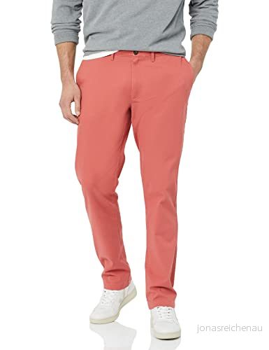 Amazon Essentials herr Skinny Fit Casual Stretch Chino byxa, tvättad röd, 36 B x 30 L 196433109523