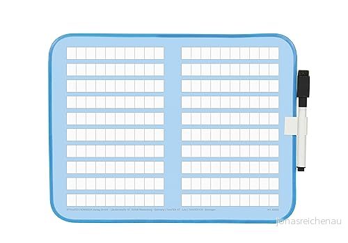 TimeTEX whiteboard med 2 x 10 räknelådor för räkneövningar innehåll: 1 räknebox, foliepenna filttorkare, magneter plastlock, ca 30 mm ø 4055218622922