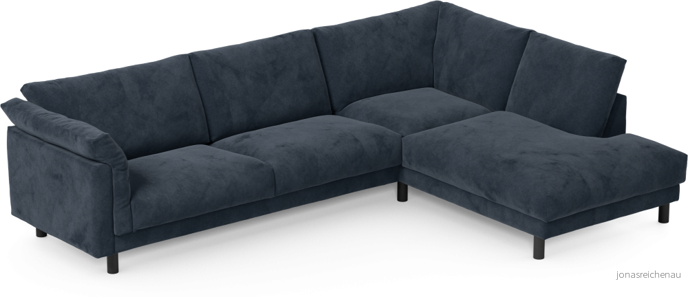 Cherrie 3-sits soffa med divan höger, fast klädsel 9PvvJ