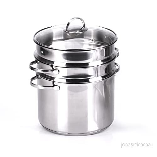 Moneta Allegro Inox pastadel 24 cm 7 liter, med dubbel korg, durkslag och ångkorg. För alla brännare, inklusive induktion, A01A167502 8003703175299