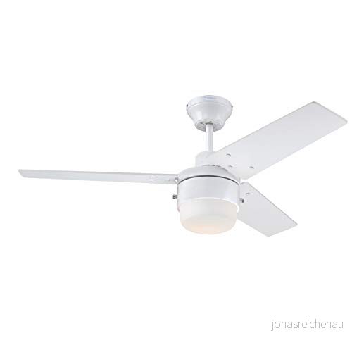 73042 Talia, modern 105 cm takfläkt med belysning från Westinghouse Lighting, vit version opalmjölkglas 4895105613363