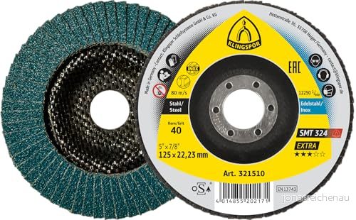 Klingspor 322768 SMT 624 SUPRA, slipmopp skiva förpackningsenhet 10, 115 x 22,23, 50, 10 4014855219858