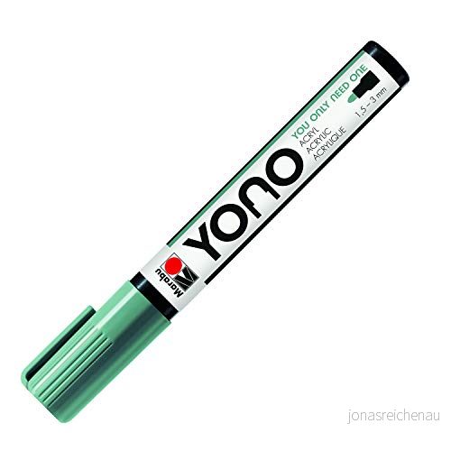Marabu 12400103159 YONO Marker, Mistel 159, mångsidig akrylpenna med japansk rund spets 1,5 3 mm, vattenbaserad, ljussnabb och vattentät, för nästan alla ytor 4007751847898