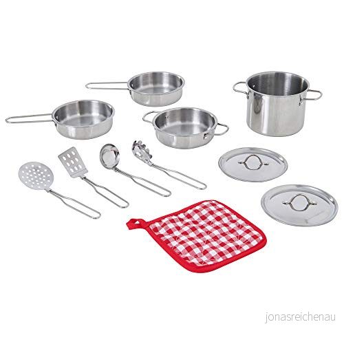 Teamson Kids Little Chef Frankfurt rostfritt stål kökstillbehörsset flerfärgade 11 stycken 810014810232