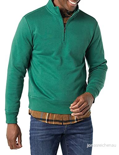 Amazon Essentials Men's Långärmad fleecetröja med kvartsdragkedja, Grön, M 195111637228