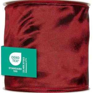 Halbach sidenband premium presentband med trådkant bredd 100 mm längd 25 m Öko Tex certifierat band Taftband Made in Germany, färg: mörkröd 4015275855404 Halbach sidenband premium presentband med trådkant bredd 100 mm längd 25 m Öko Tex certifierat band Taftband Made in Germany, färg: mörkröd 4015275855404