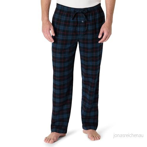 Amazon Essentials Men's Pyjamasbyxa i flanell (finns Big & Tall), Svart Grå Buffalorutigt, XL 191770623299