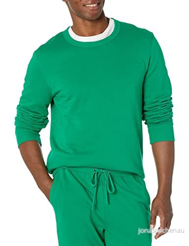 Amazon Essentials lätt långärmad fransk frotté rund hals sweatshirt för män (finns i stor och lång), grön, Large 196433880675