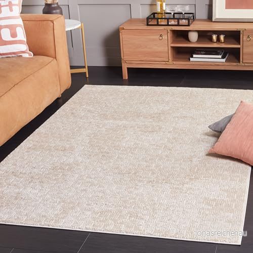 Safavieh Samtida matta för vardagsrum, matsal, sovrum Hanna Collection, kort lugg, creme, 122 x 183 cm 195058836814