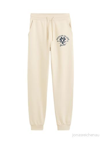 AMERICAN COLLEGE USA Chinos joggingbyxor sport varma kläder blandade män och kvinnor casual modell ACJOGW6 Beige S, färg, S 3666052651620
