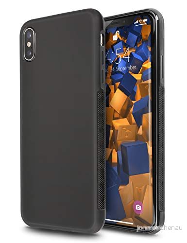 mumbi Skal kompatibelt med iPhone XS Max mobiltelefonfodral dubbelt GRIP, svart 4251077297190