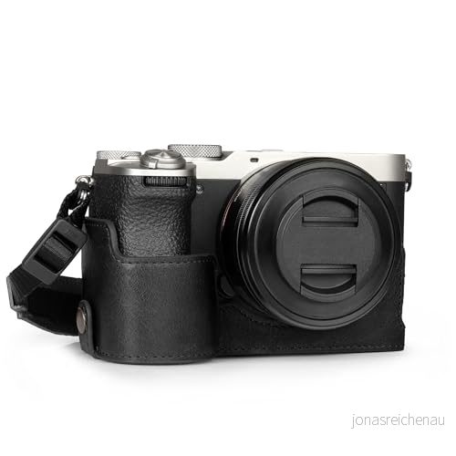 MegaGear Sony Alpha a7C II äkta läder kameraväska elegant och skyddande (svart) 193029017712