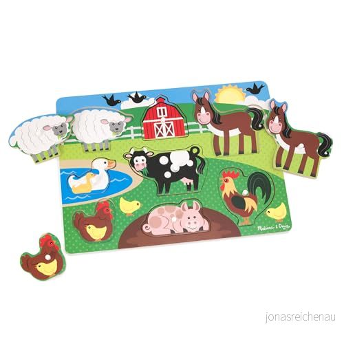 Melissa & Doug Knopp Pussel i Trä bondgårdsdjur, , 2+ Present till pojke eller flicka 772190503