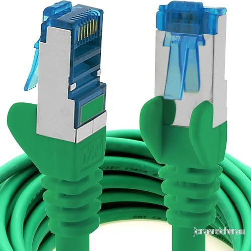 1 m CAT6a nätverkskabel grön st. CAT 6 A patchkabel 10 000 Mbit s SFTP PIMF 500 MHz kompatibel med CAT5 CAT6 CAT7 DSL internet switch router 4250344828723