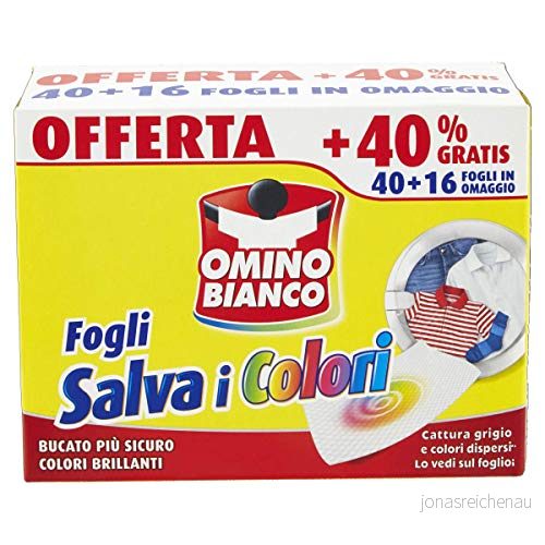 Omino Bianco färg vaxkaka textur, fångar grå och förlorade färger i tvätt, 40 stycken + 16 gåvor 8003650009869