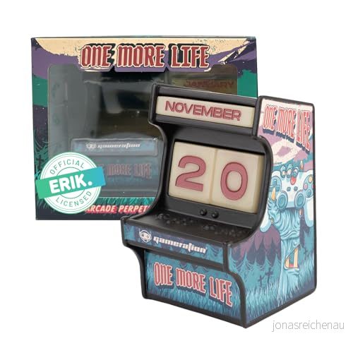 Grupo Erik Gameration Arcade Perpetual Calendar Flip Gamer Calendars Desk Gifts Cool Mini Machine 8435497287344
