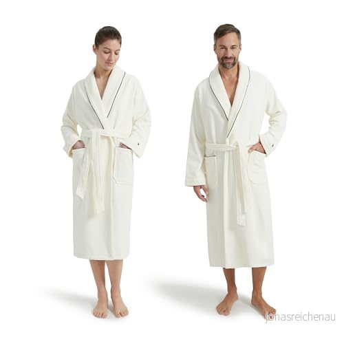 Möve Homewear krage velour in gr. XS av 100% bomull, elfenben 4013165289353